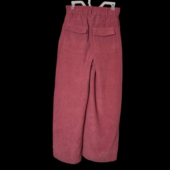 Hunter & Brown Dusty Coral Corduroy Wide Leg Cargo Style Pants Sz. M - Picture 4 of 14
